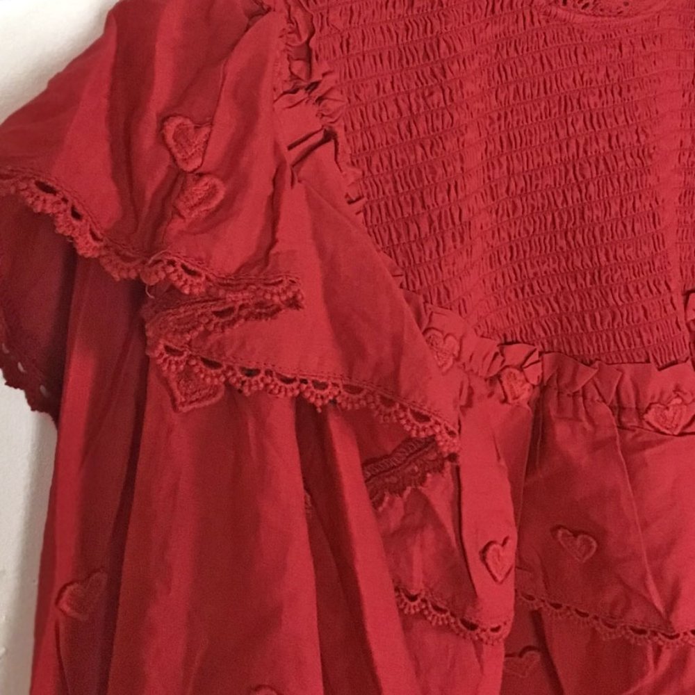 FARM RIO 3D Hearts Smocked Blouse - Picture 6 of 15